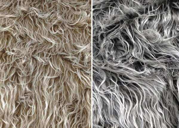 Zottelstoff Sam grey or brown mottled Fake Fur Faux Fur
